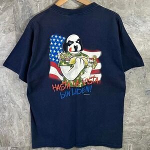 Vintage 2001 Big Dogs T Shirt Large Hasta La Vista Saddam Offensive Bin Laden